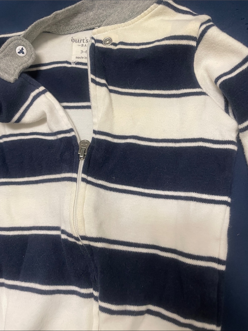 Rugby Stripe Organic Cotton Loose Fit Footed Sleep & Play - Picture 4 of 4